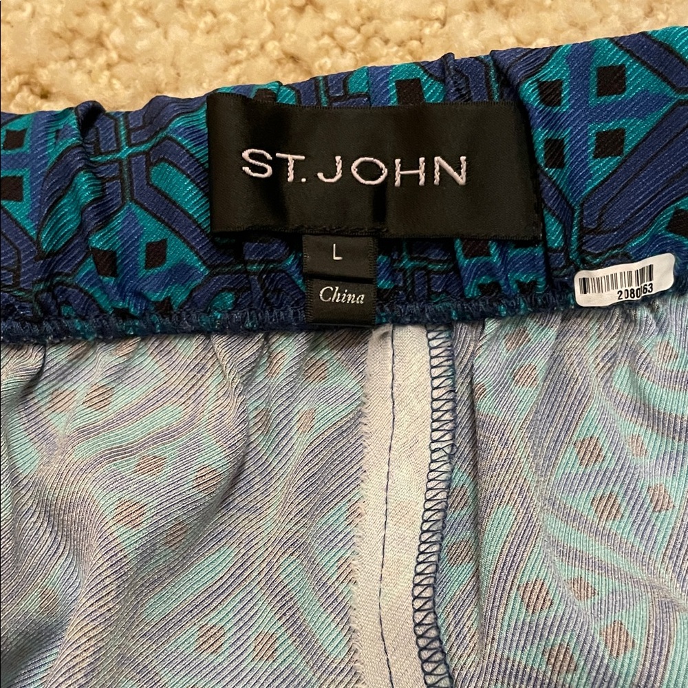 St. John Navy and Teal Geometric Jacket Set - Picture 9 of 9